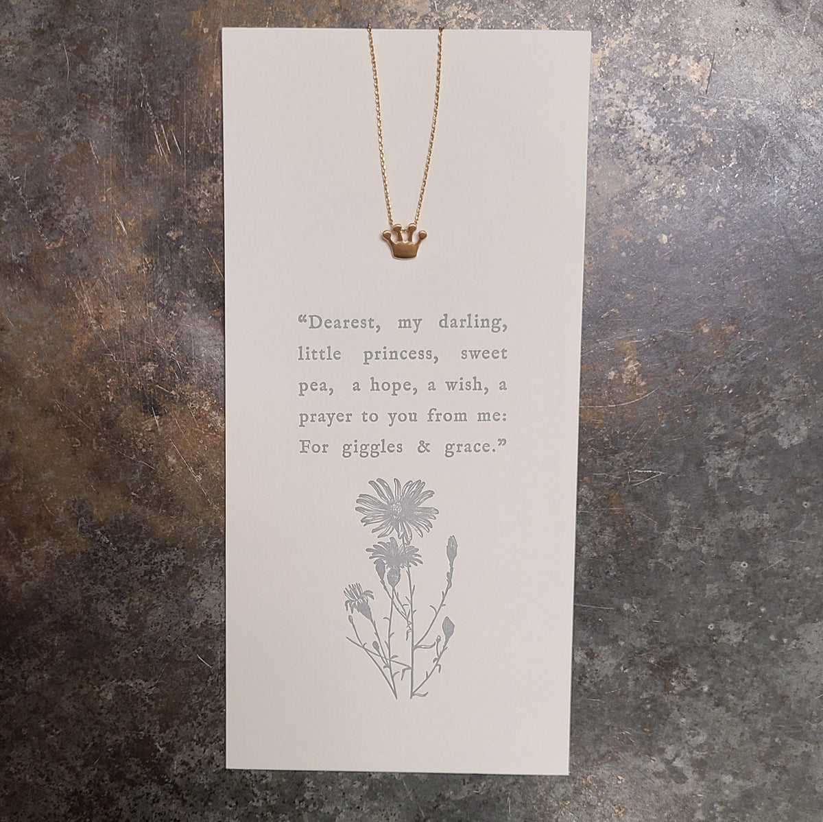 Katie Peak Katie Peak "Giggles & Grace" Gold Crown Charm Necklace - Little Miss Muffin Children & Home