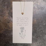 Katie Peak "Giggles & Grace" Gold Crown Charm Necklace