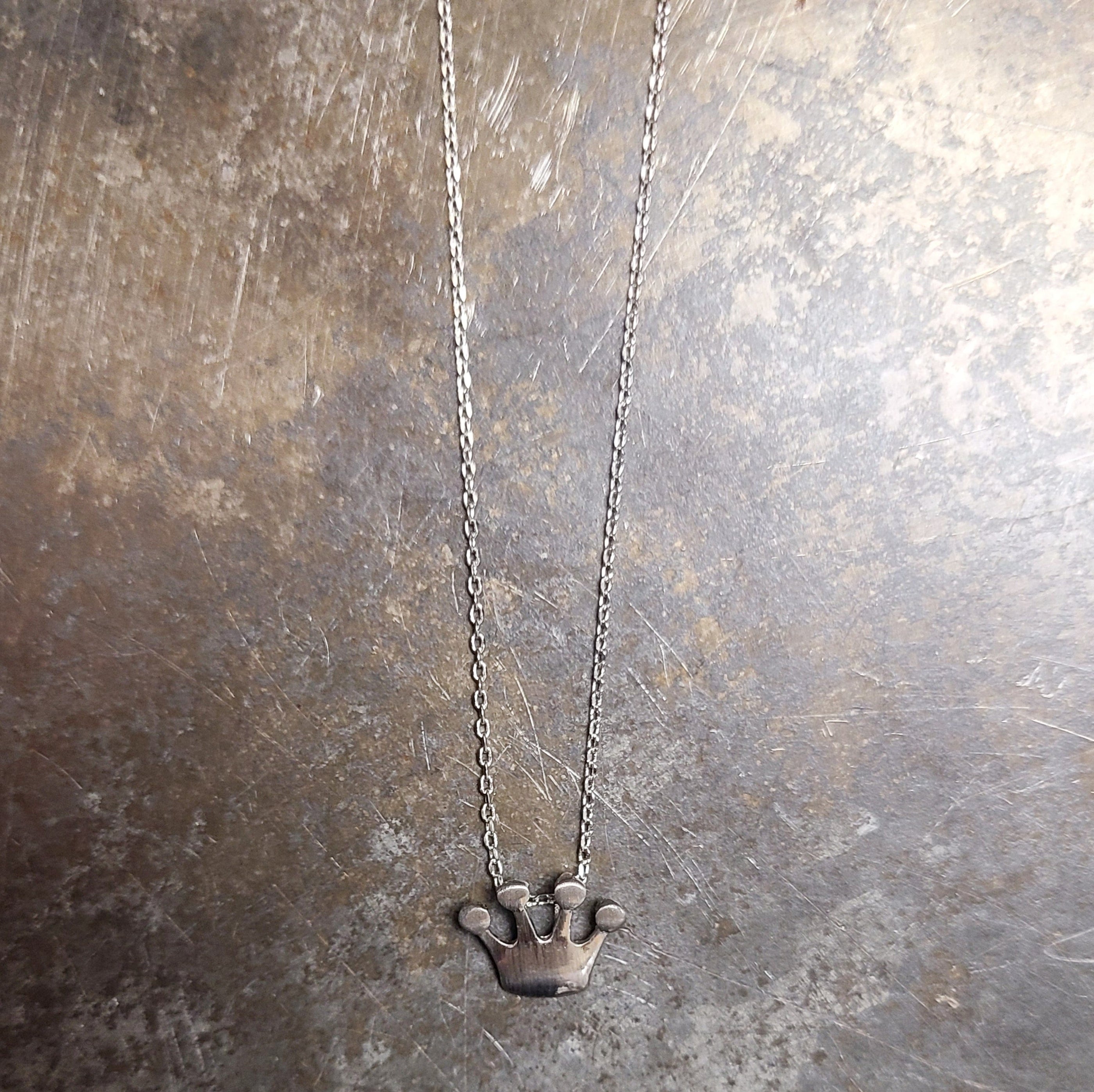 Katie Peak Katie Peak "Giggles & Grace" Silver Crown Charm Necklace - Little Miss Muffin Children & Home