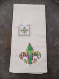 Created by Carol Painted Stripes FDL Mardi Gras Towel