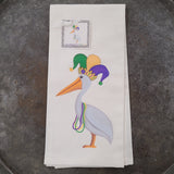 Created by Carol Mardi Gras Pelican Towel