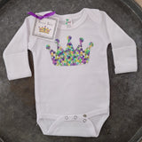 Created by Carol Sequin Crown Long Sleeve Onesie