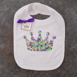 Created by Carol Sequin Crown Knit Bib