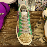 Torn and Trendy Mardi Gras Glitter Star Women's Sneakers