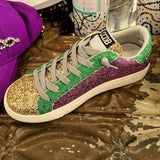 Torn and Trendy Mardi Gras Glitter Star Women's Sneakers