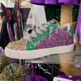 Torn and Trendy Mardi Gras Glitter Star Kid's Sneakers