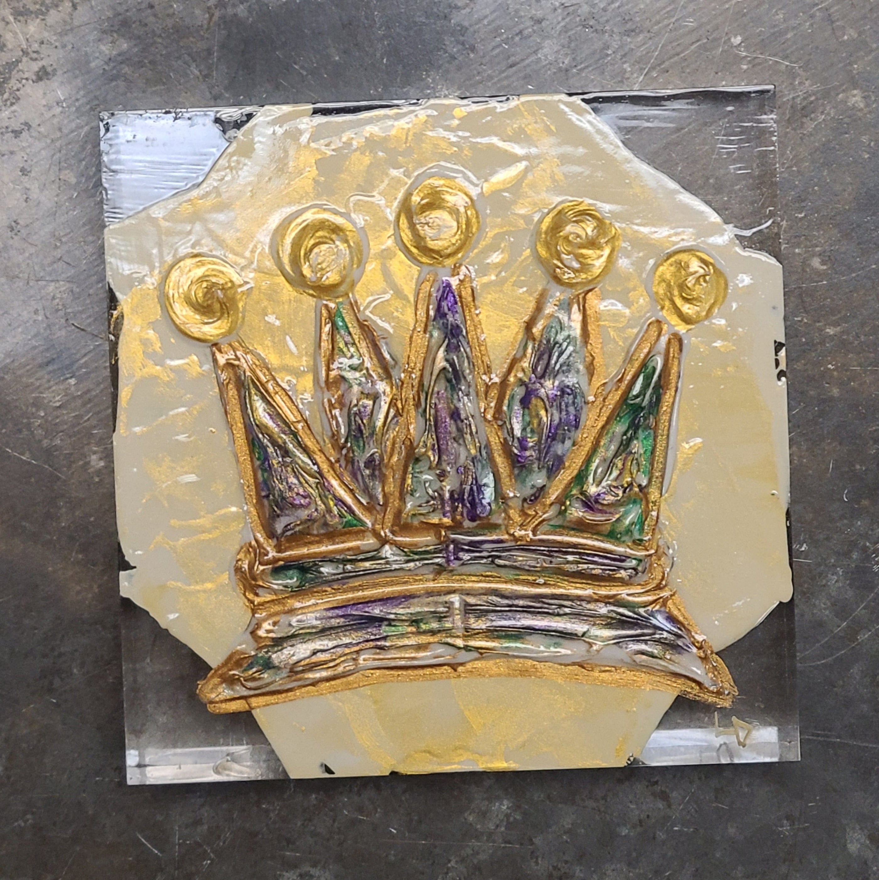 Lisa Devlin Designs Lisa Devlin Designs Acrylic Block 4x4 Mardi Gras - Little Miss Muffin Children & Home