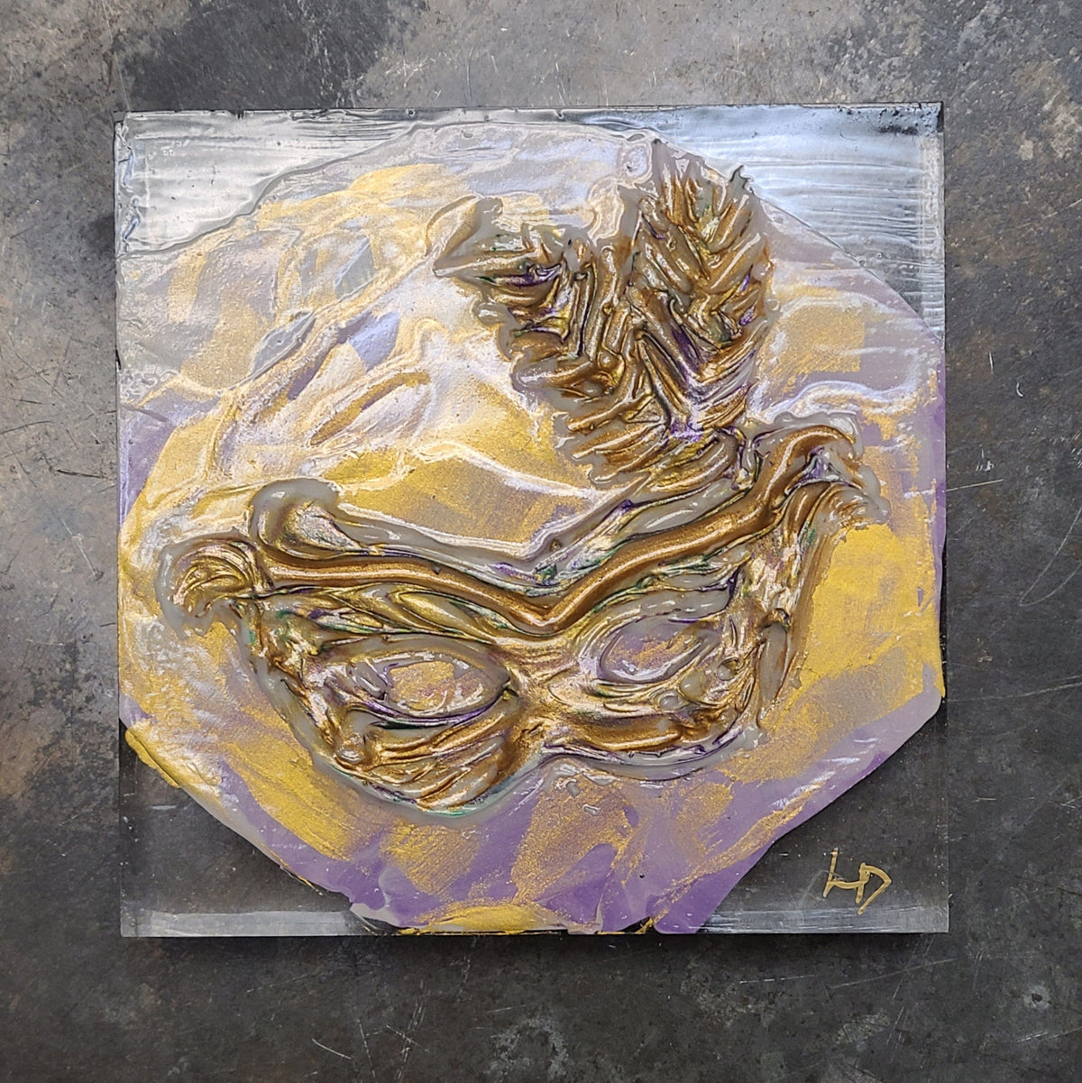 Lisa Devlin Designs Lisa Devlin Designs Acrylic Block 4x4 Mardi Gras - Little Miss Muffin Children & Home