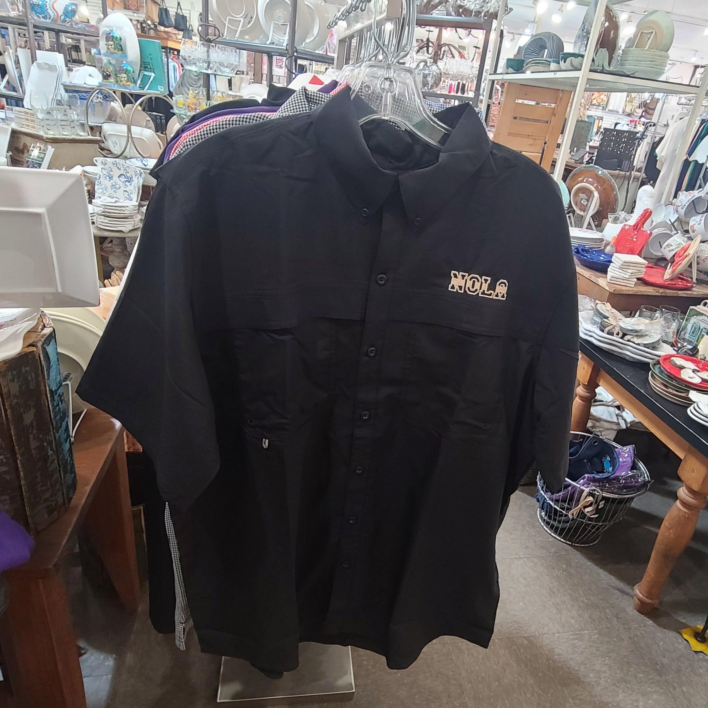 Whereable Art WHEREable Art NOLA Fishing Shirt in Black - Little Miss Muffin Children & Home