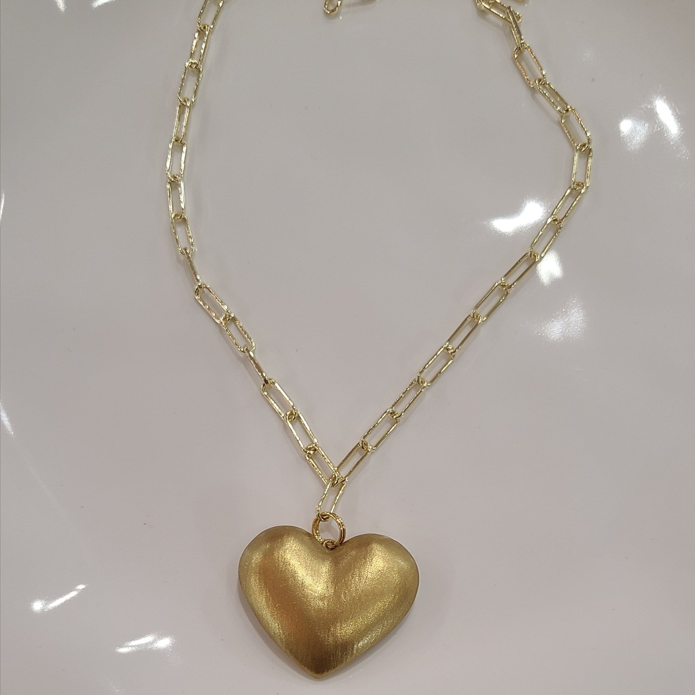 Carol Cassisa Mathilde Paper Clip Necklace (Puffy Heart) - Little Miss Muffin Children & Home