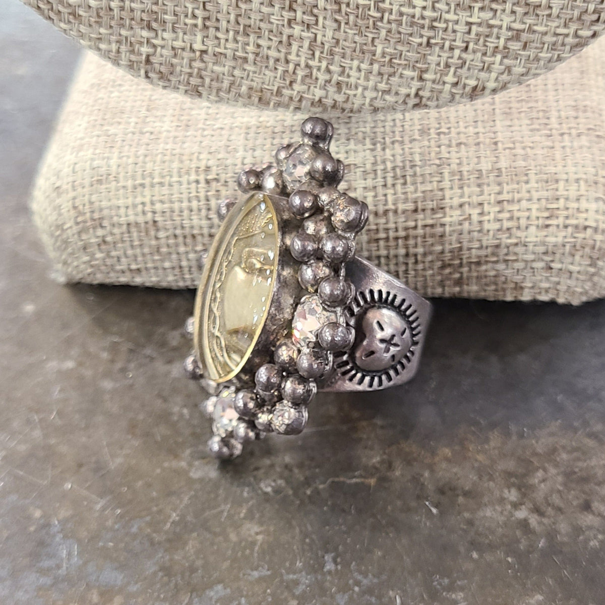 Virgins Saints & Angels Sacred Heart Oval Ring R:Sho Sz 7 Clr Clr - Little Miss Muffin Children & Home