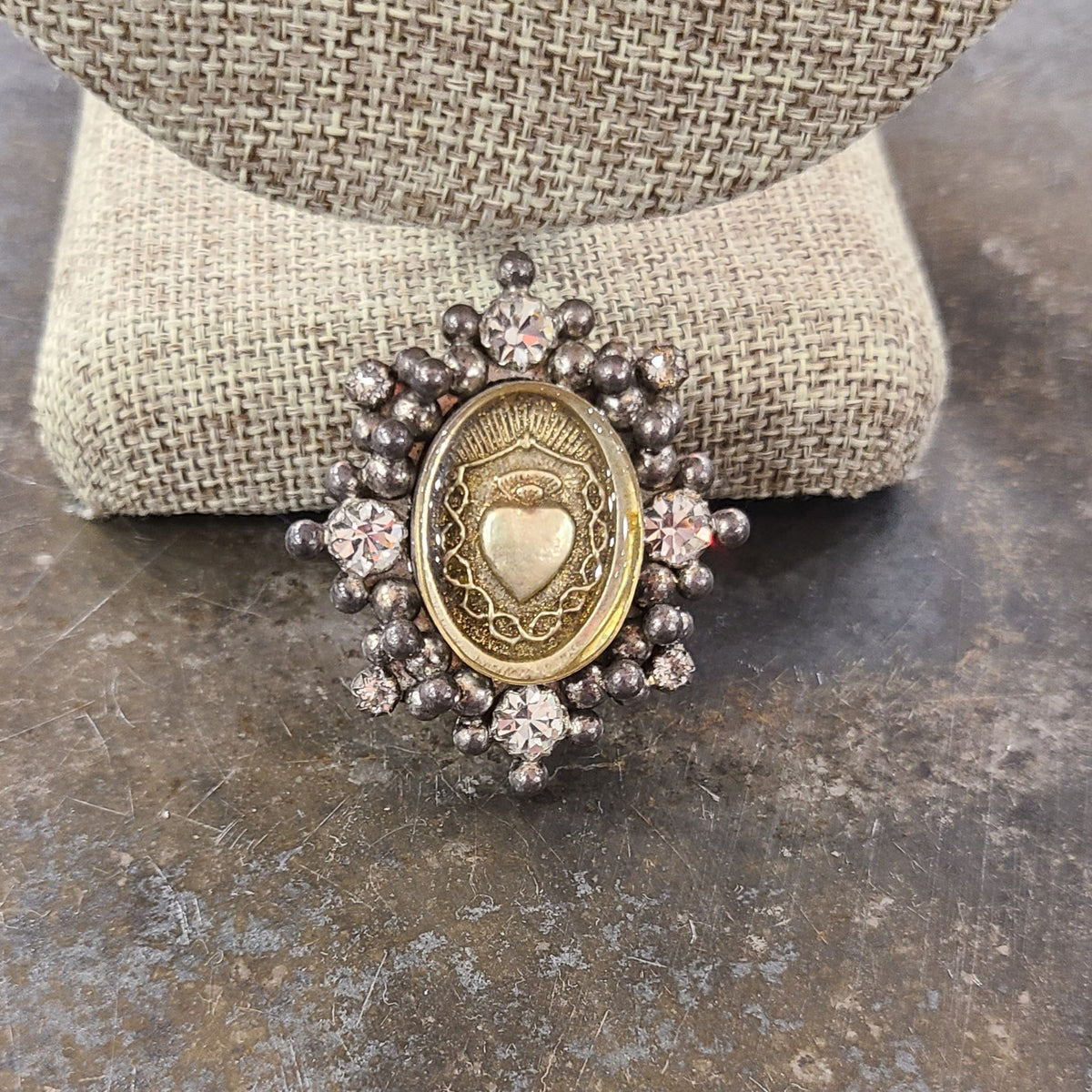 Virgins Saints & Angels Sacred Heart Oval Ring R:Sho Sz 7 Clr Clr - Little Miss Muffin Children & Home