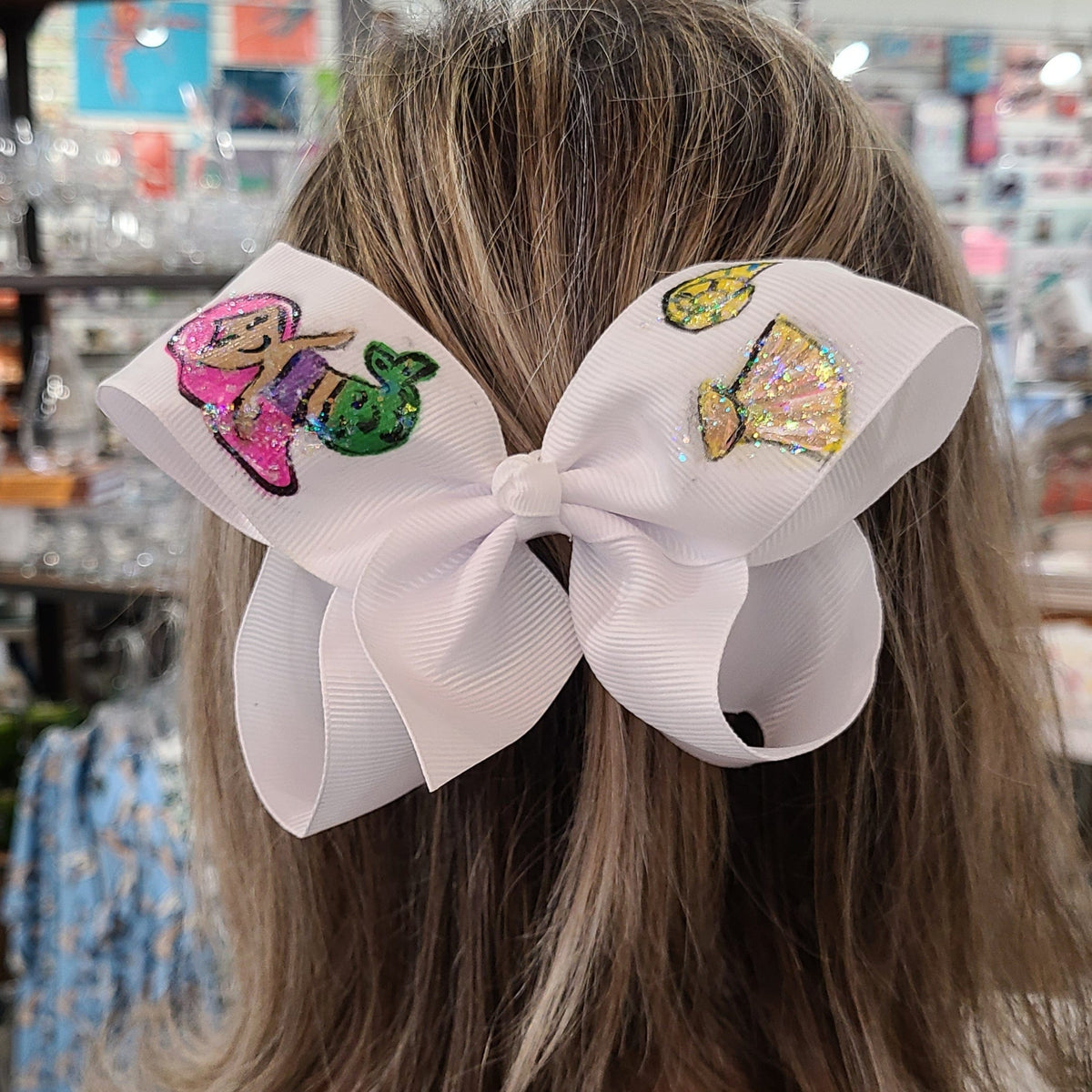 Heidi Davis Bows Mermaid/Shell Hand Painted Bow Double Glitter - Little Miss Muffin Children & Home