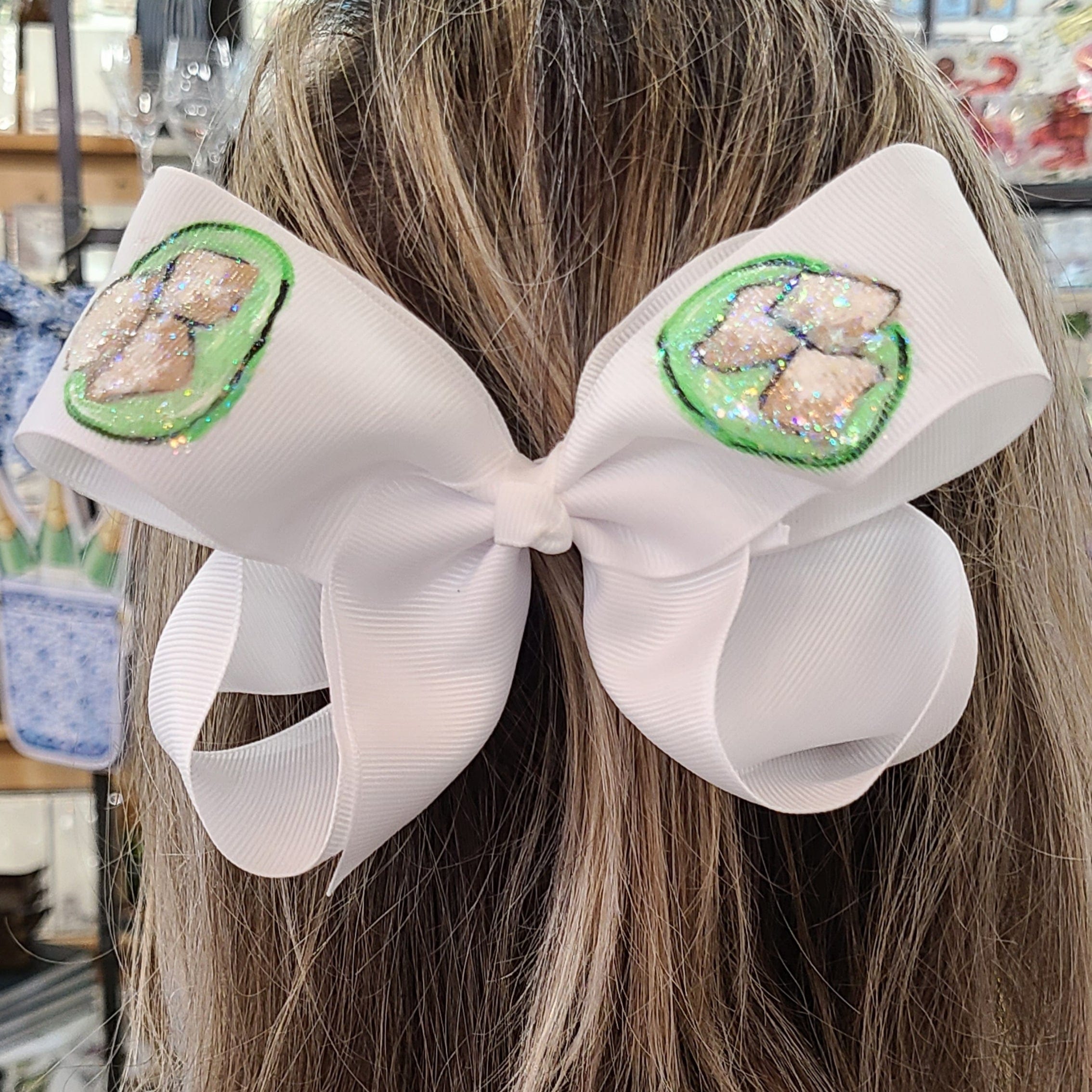Heidi Davis Bows Beignets Hand Painted Bow Double Glitter - Little Miss Muffin Children & Home