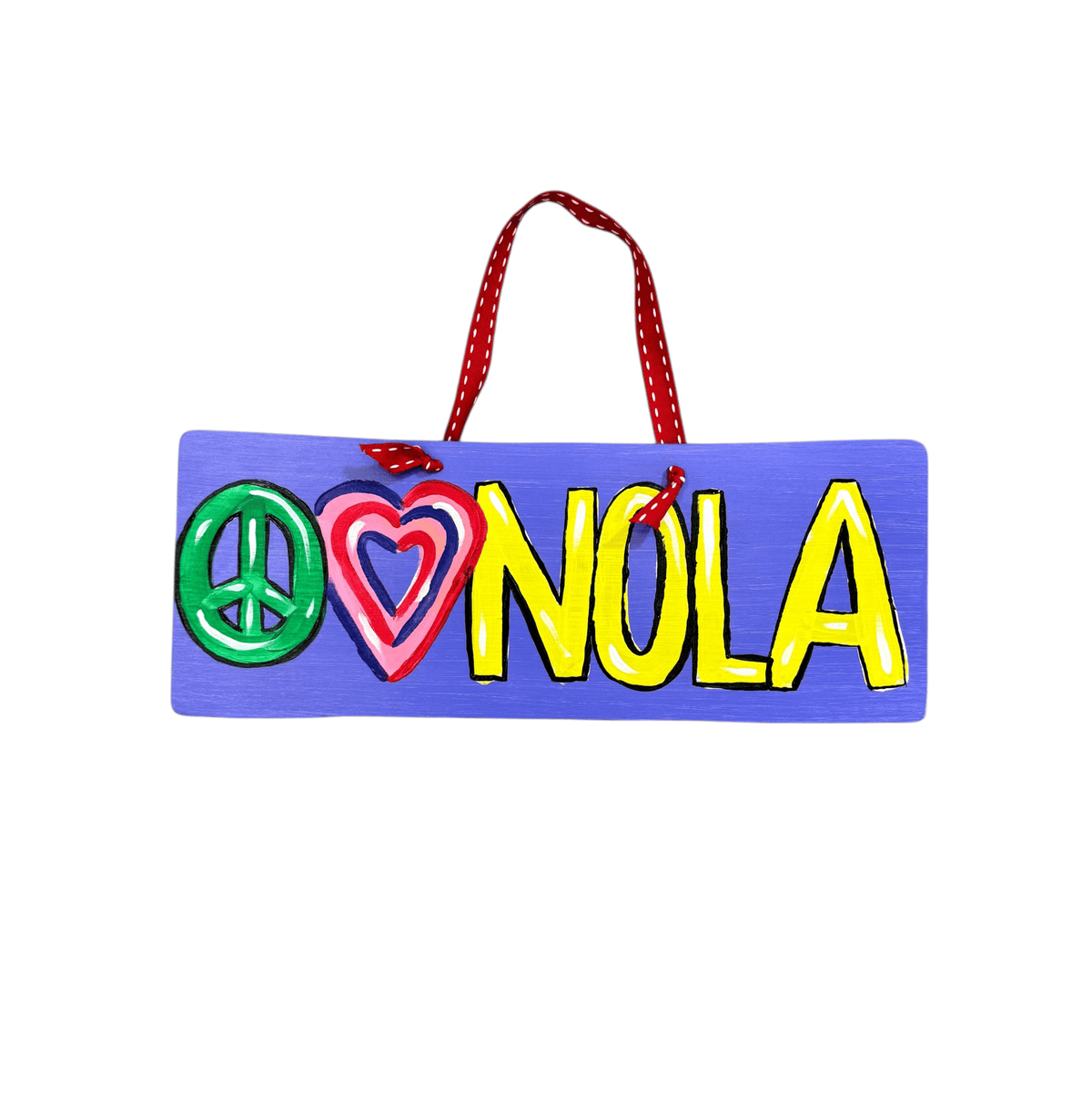 Michelle's Art Box Michelle's Art Box 6"x16" Wood Sign, Peace, Heart NOLA - Little Miss Muffin Children & Home