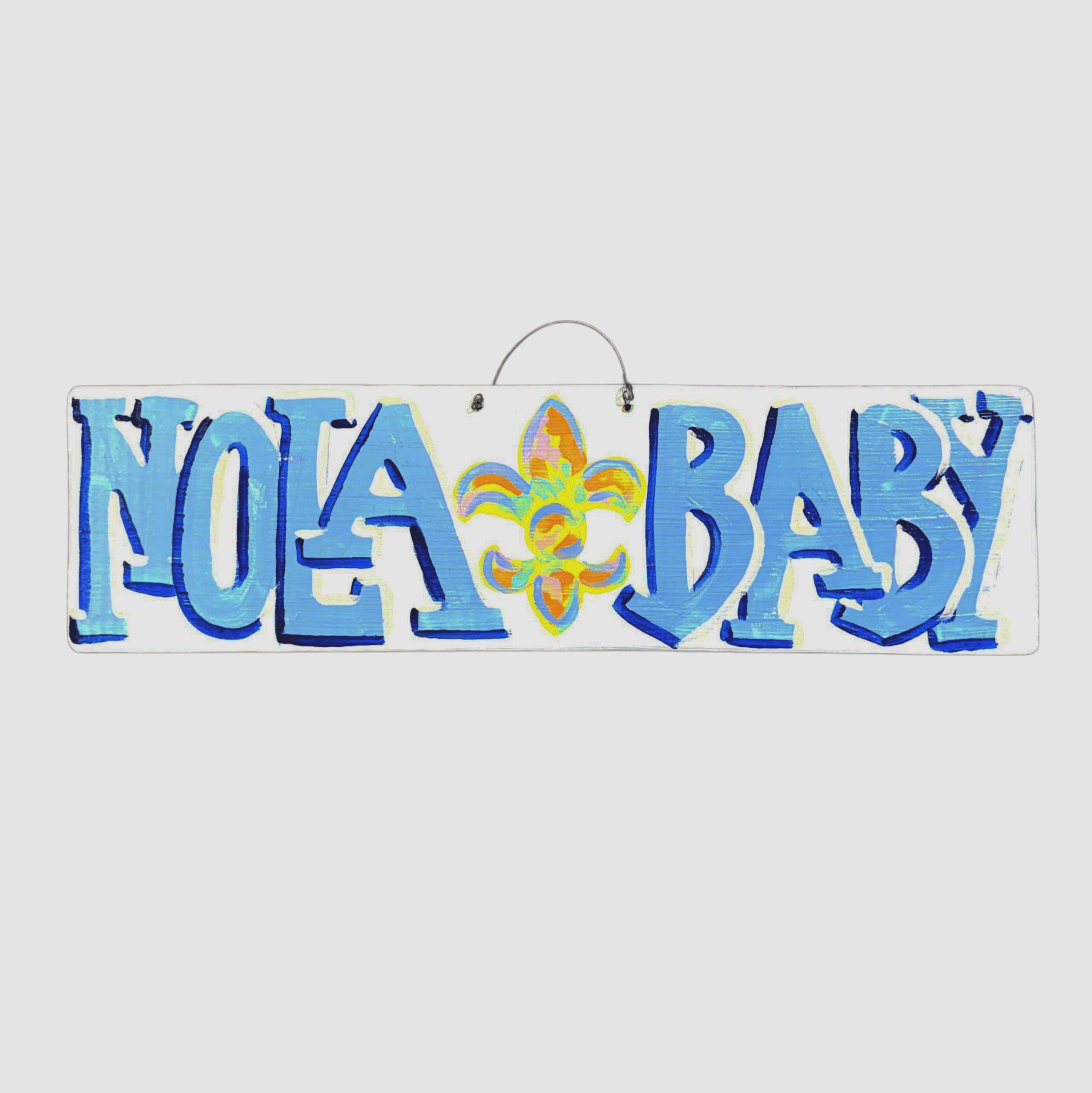 Michelle's Art Box 5.5"x20" Wood Sign, NOLA Baby - Little Miss Muffin Children & Home