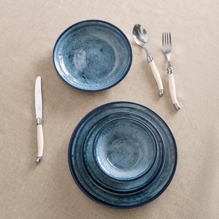 Porcelain 4pc Place Setting in Blue Stone