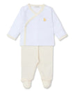 Kissy Kissy Kissy Kissy Footed Pant Set with Hand Embroidered Premier Duckling, White/Yellow - Little Miss Muffin Children & Home
