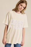 Puff Embroidered Lace Pray Tee in Bone