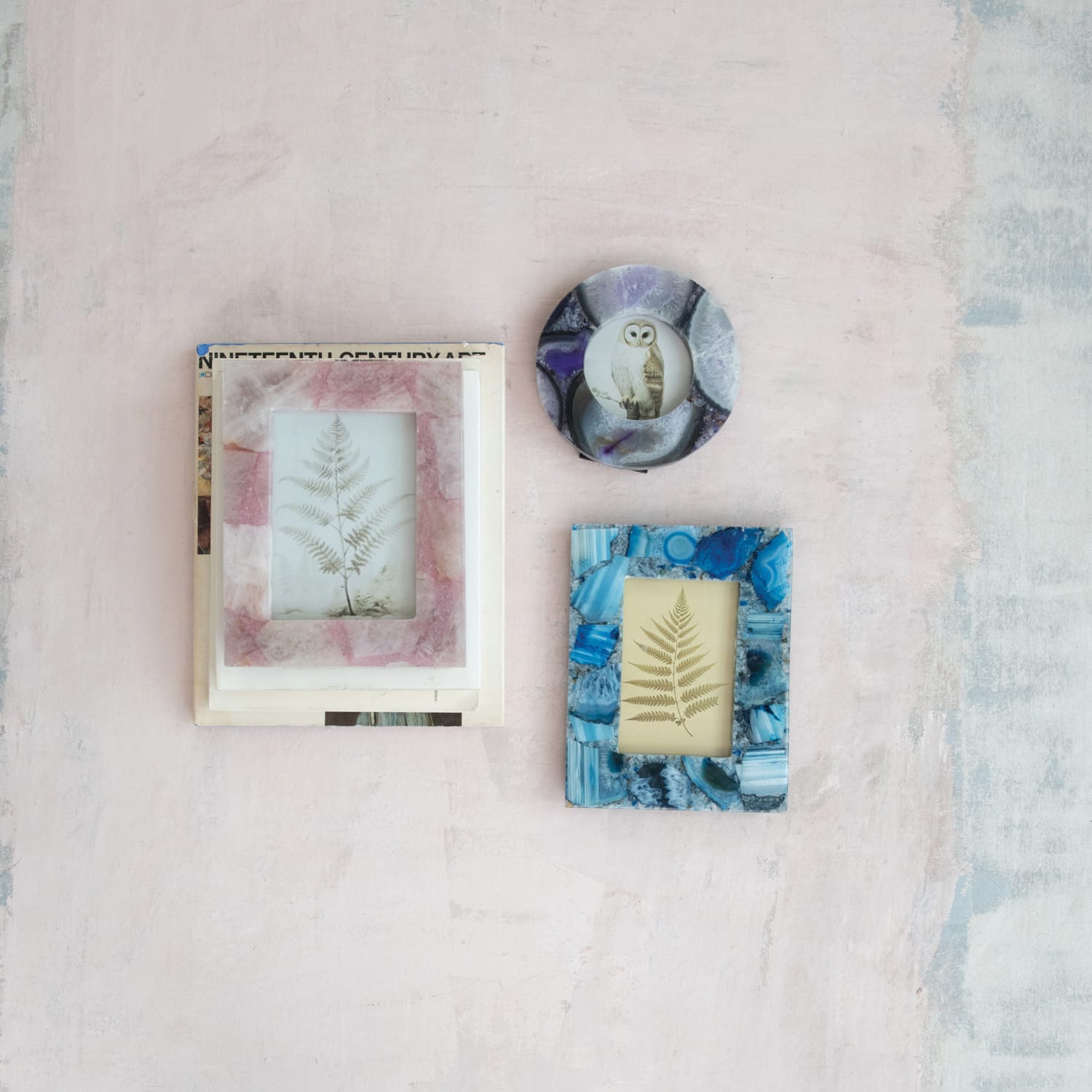 Purple Agate Photo Frame (Holds 4" Photo) (Each One Will Vary)