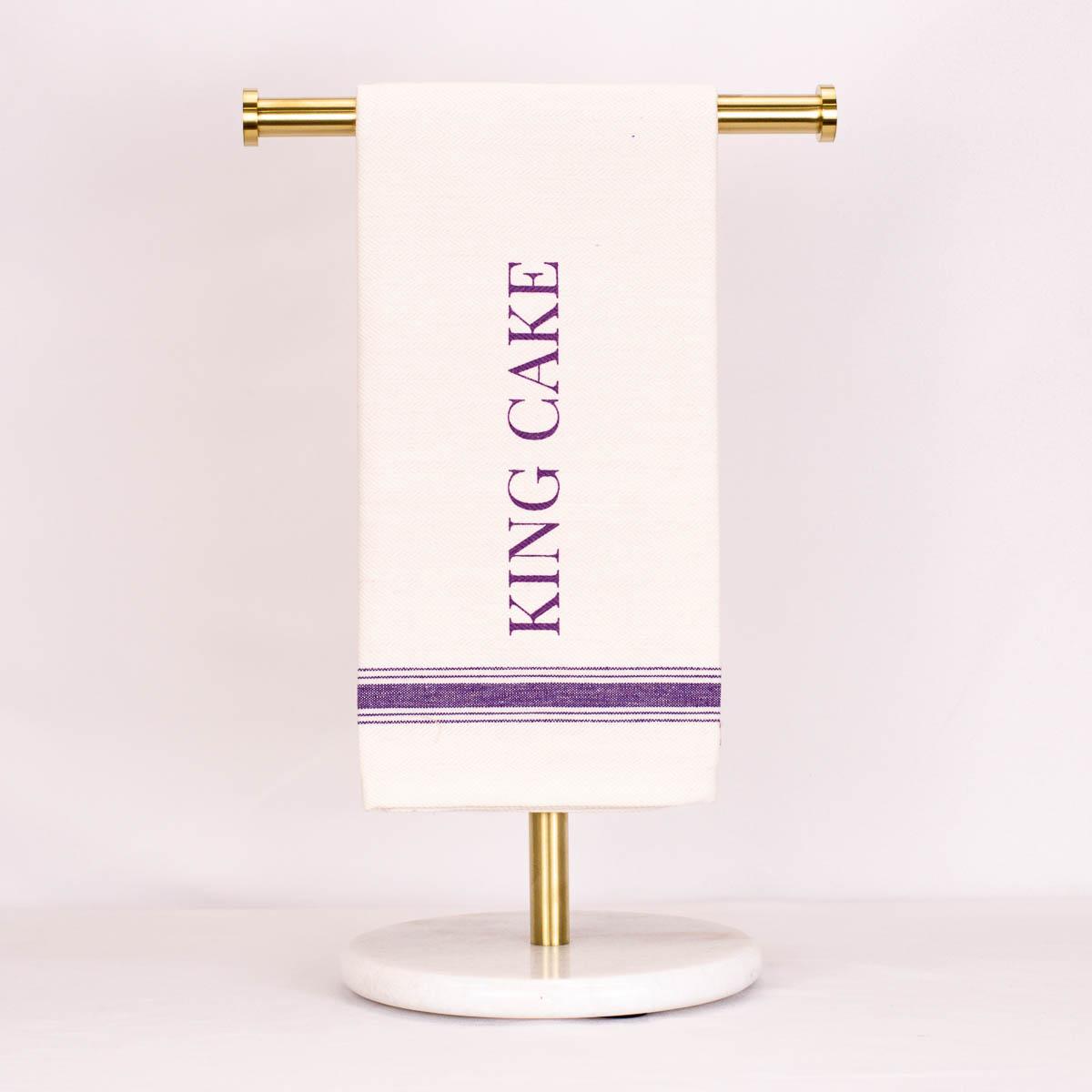 Purple King Cake on Cream Hand Towel