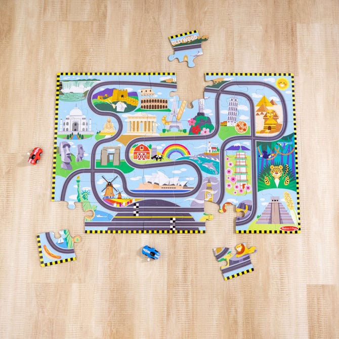 Melissa & Doug Melissa & Doug Race Around the World Tracks Floor Puzzle - Little Miss Muffin Children & Home