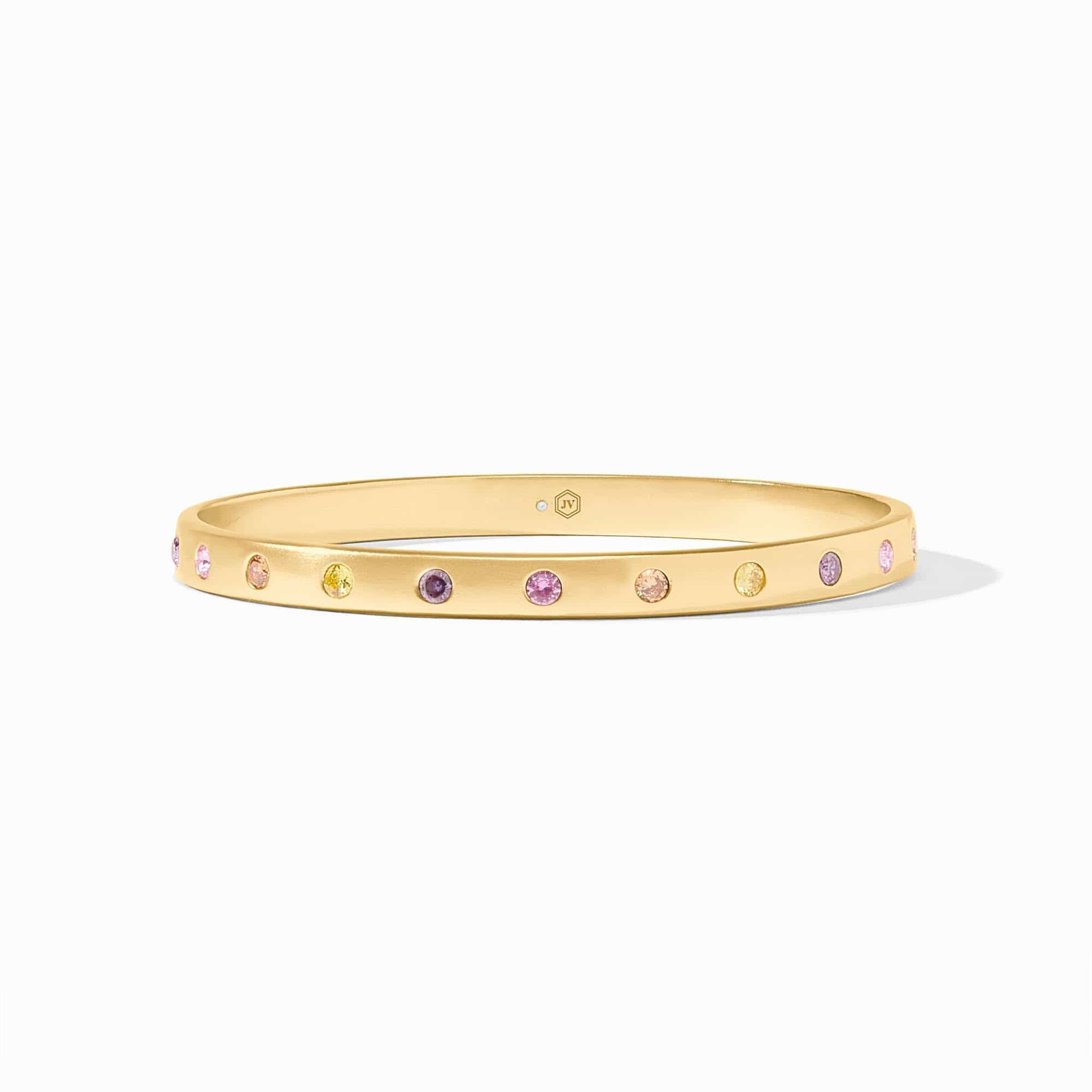 Gold bracelet with colorful stones 