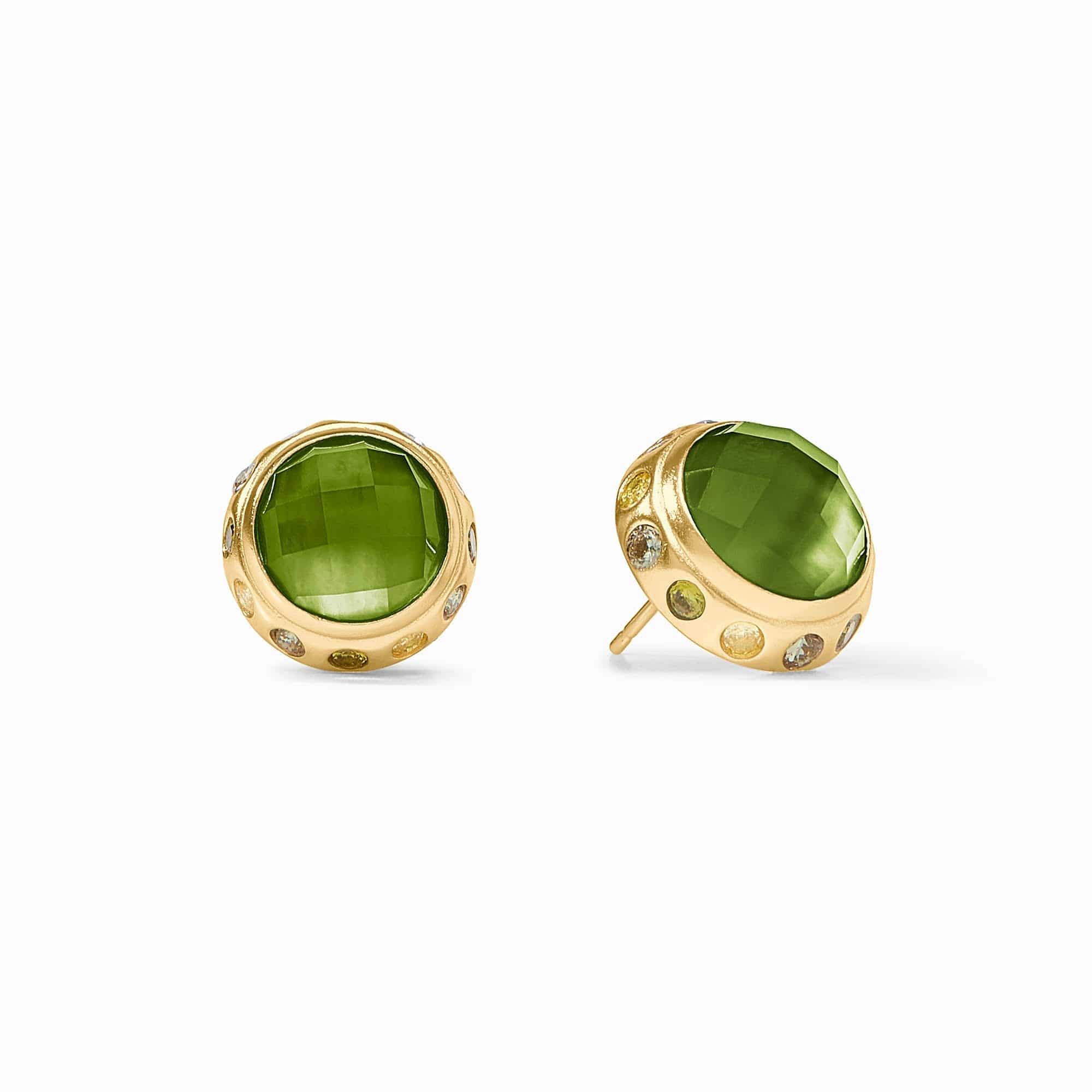 Gold earrings with green gemstones julie vos