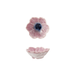 Reactive Glaze Stoneware Flower Shaped Bowl