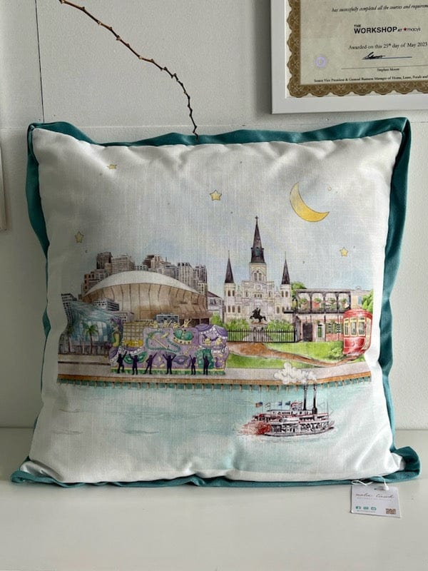 Nola Tawk Nola Tawk New Orleans Skyline Pillow - Little Miss Muffin Children & Home