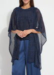 Riva Mesh Sequin Shrug in Capri Blue Sequins