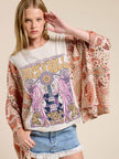 Rock N Roll World Tour 1979 Graphic Kaftan Sleeve Top