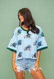 Women's Oversized Scattered Tulane Crop Tee
