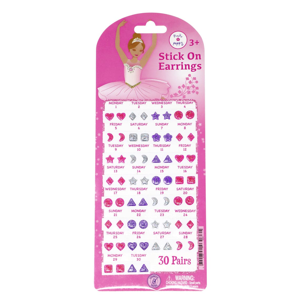 Pink Poppy 30 Pairs Ballerina Stick On Earrings - Little Miss Muffin Children & Home