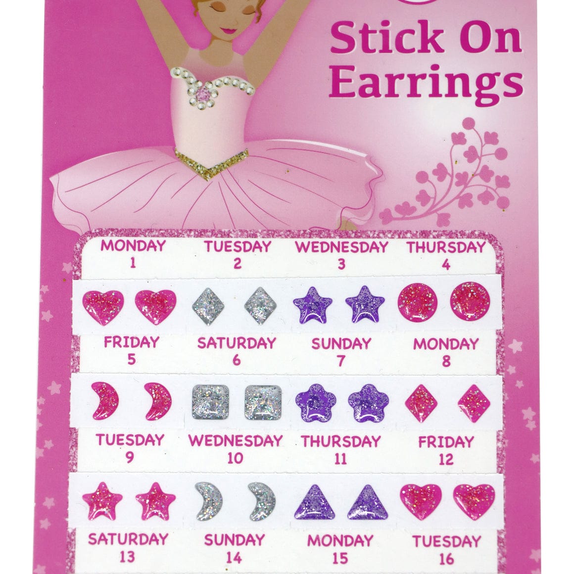 Pink Poppy 30 Pairs Ballerina Stick On Earrings - Little Miss Muffin Children & Home