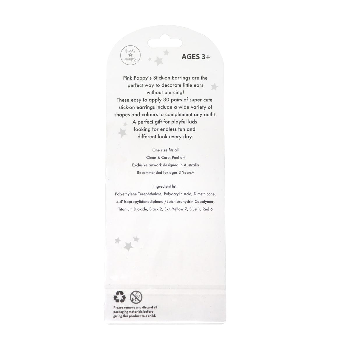 Pink Poppy 30 Pairs Ballerina Stick On Earrings - Little Miss Muffin Children & Home