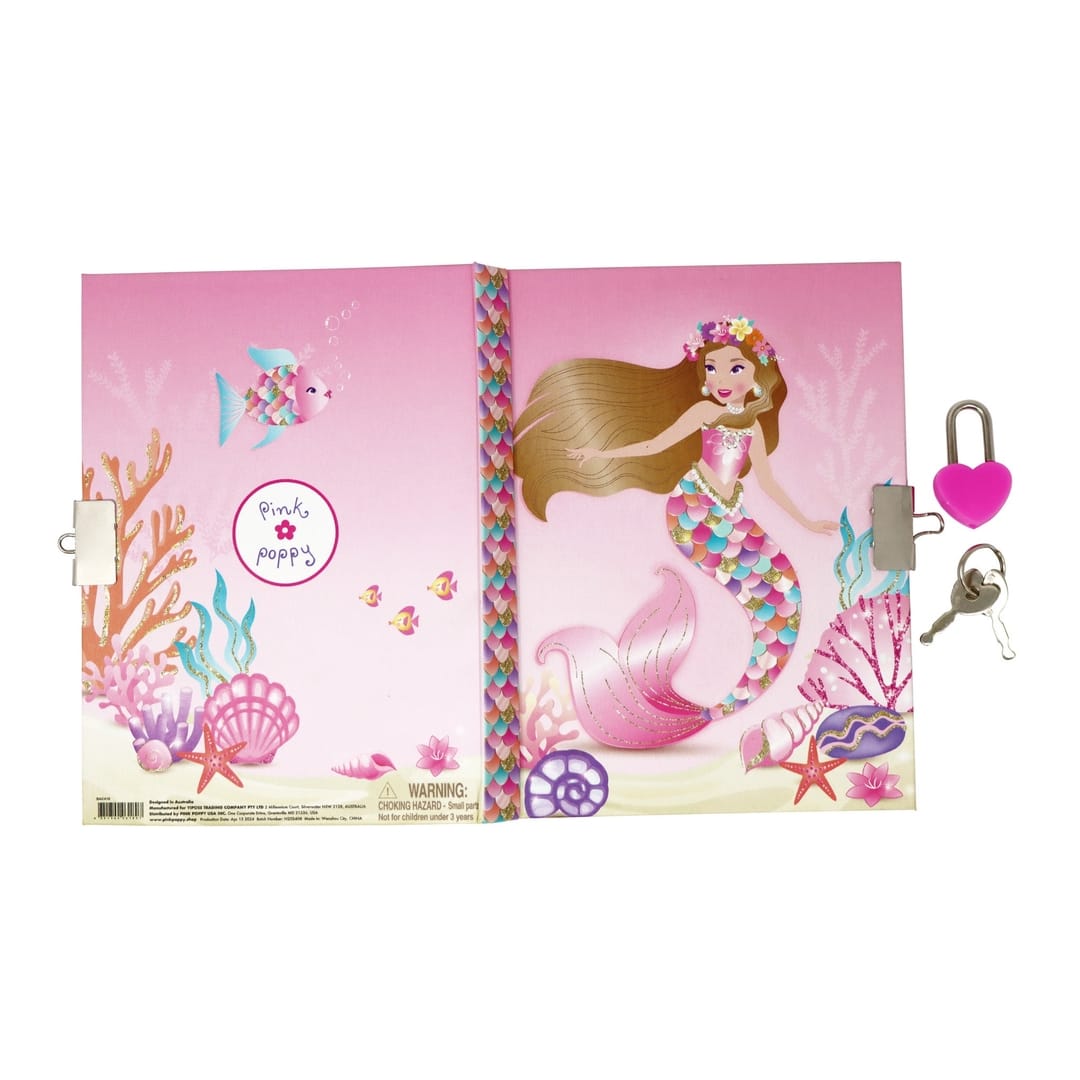 Pink Poppy Enchanted Mermaid Lockable Notebook