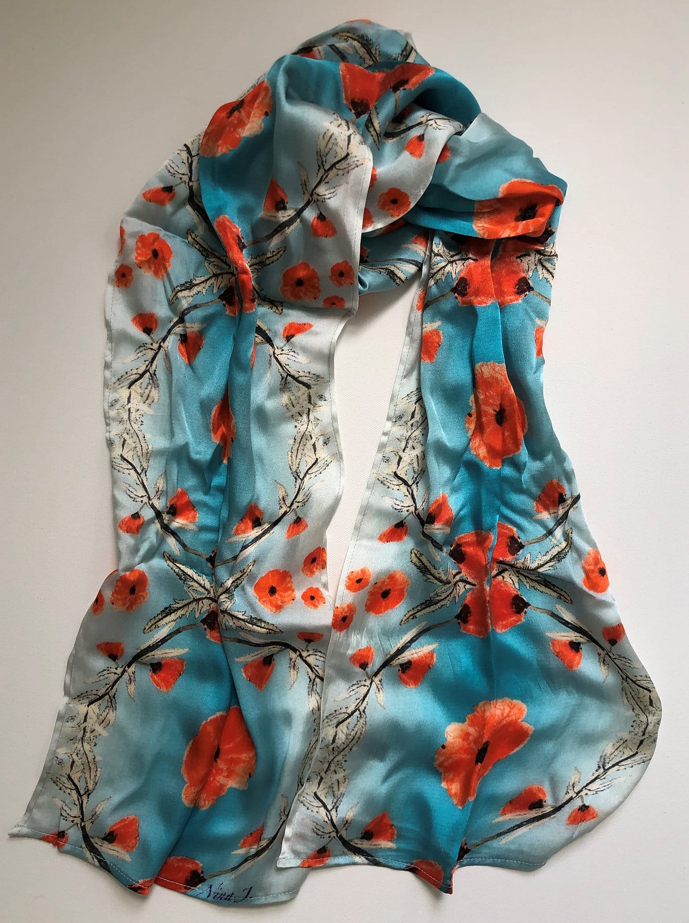 Poppies Silk Scarf