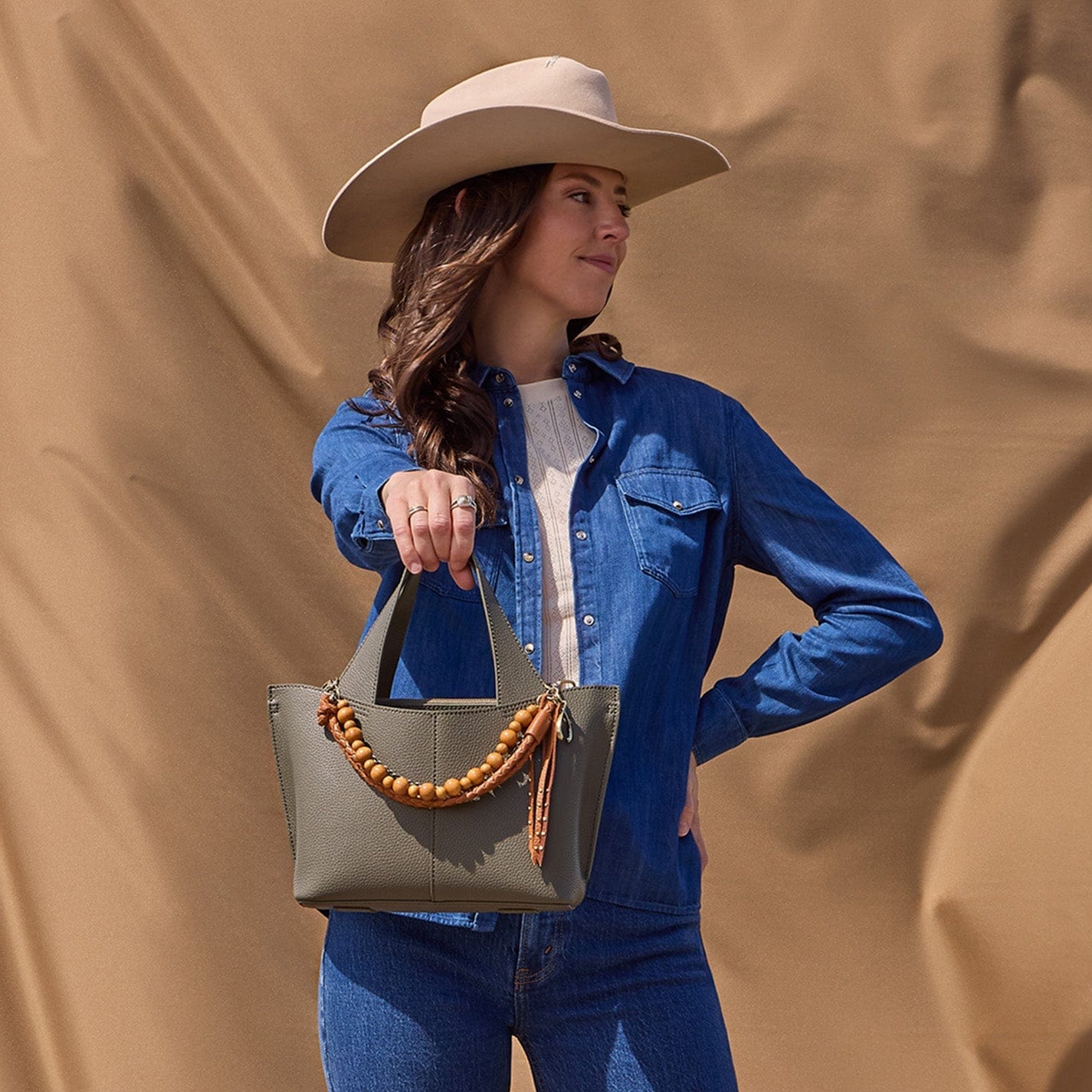 Hobo Vida Small Tote in Micro Pebbled Leather - Desert Palm - Little Miss Muffin Children & Home