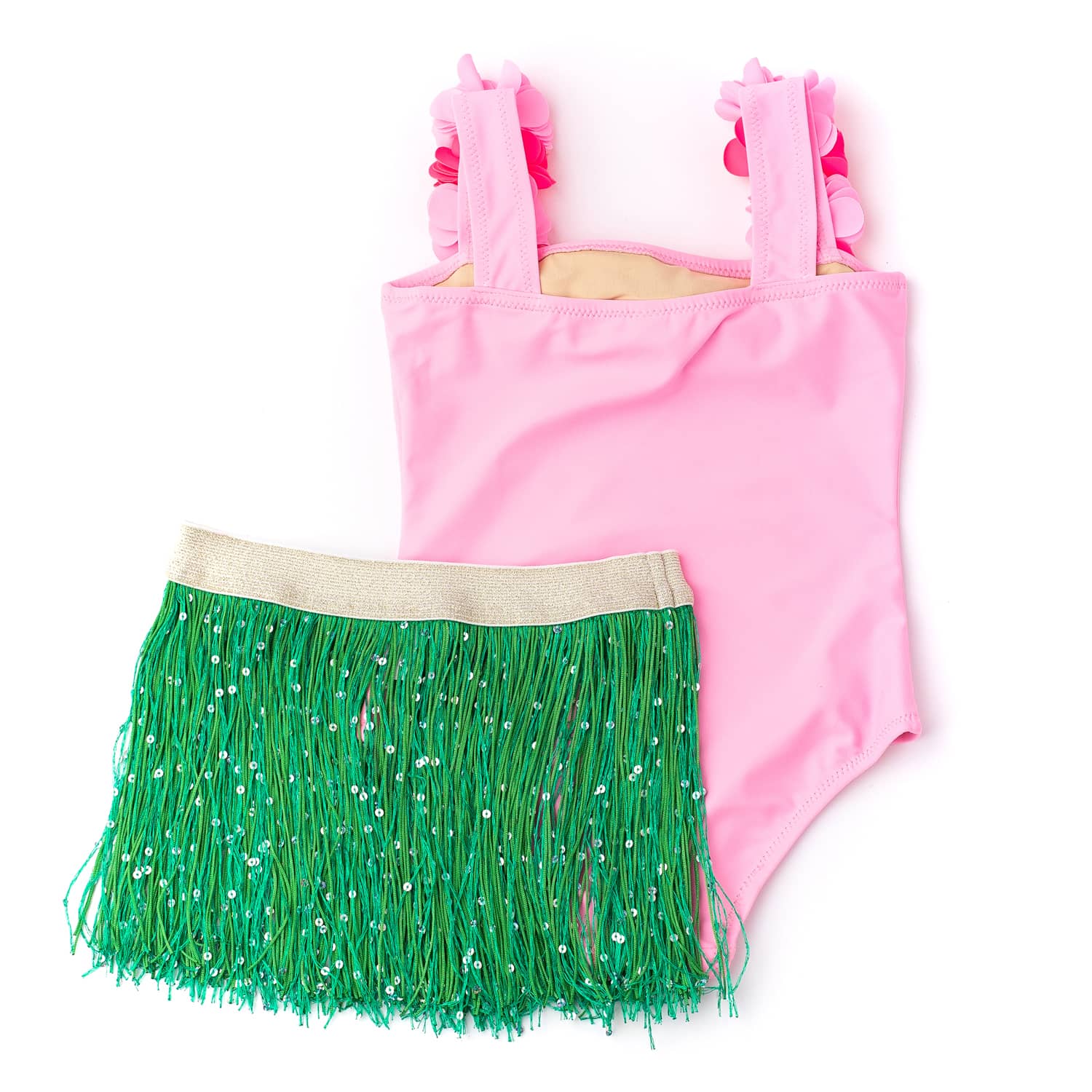 Shade Critters Shade Critters Light Pink Girls Hula Girl Lei One Piece & Fringe Skirt Swim Set - Little Miss Muffin Children & Home