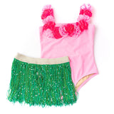 Shade Critters Shade Critters Light Pink Girls Hula Girl Lei One Piece & Fringe Skirt Swim Set - Little Miss Muffin Children & Home