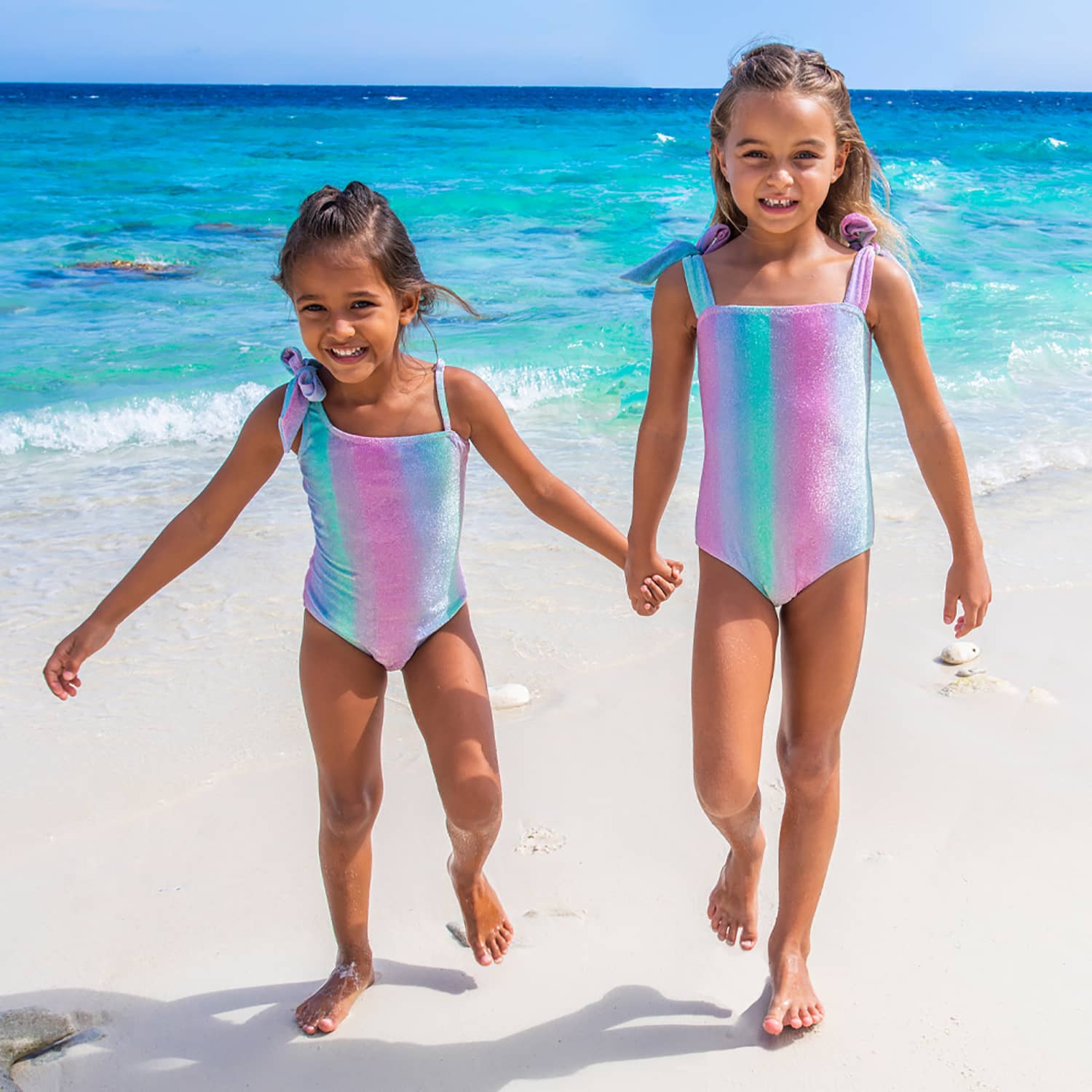 Shade Critters Shade Critters Ocean Ombre Girls Shimmer Bunny Tie One Piece Swimsuit - Little Miss Muffin Children & Home