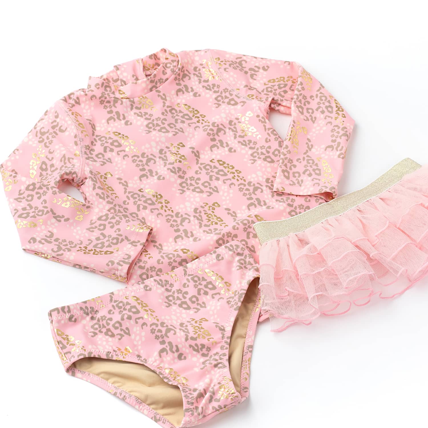 Shade Critters Shade Critters Leopard Spots Girls Rashguard & Tutu Swim Set - Little Miss Muffin Children & Home