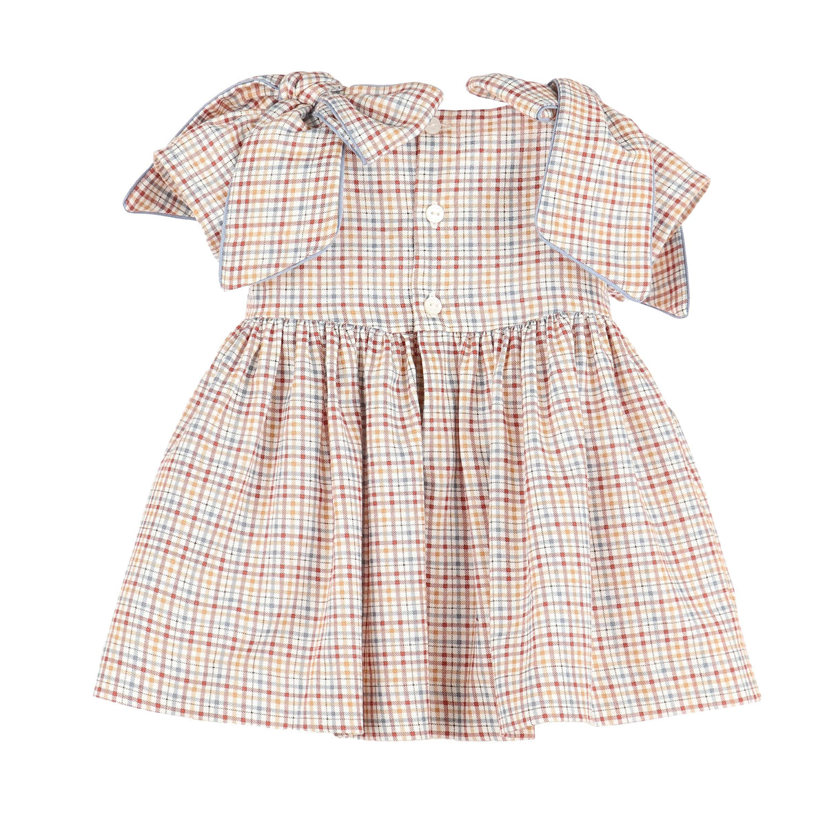 Casero & Associates Casero & Associates Maple Check Bow Dress, Print - Little Miss Muffin Children & Home