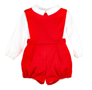 Casero & Associates Casero & Associates Holiday OG Overall Set, Red - Little Miss Muffin Children & Home