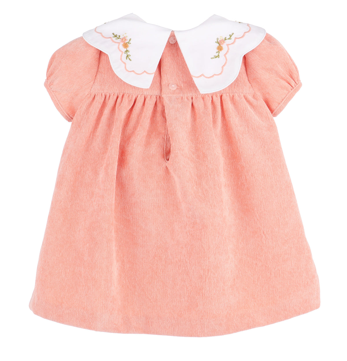 Casero & Associates Pumpkin Cord Scallop Dress, Orange - Little Miss Muffin Children & Home