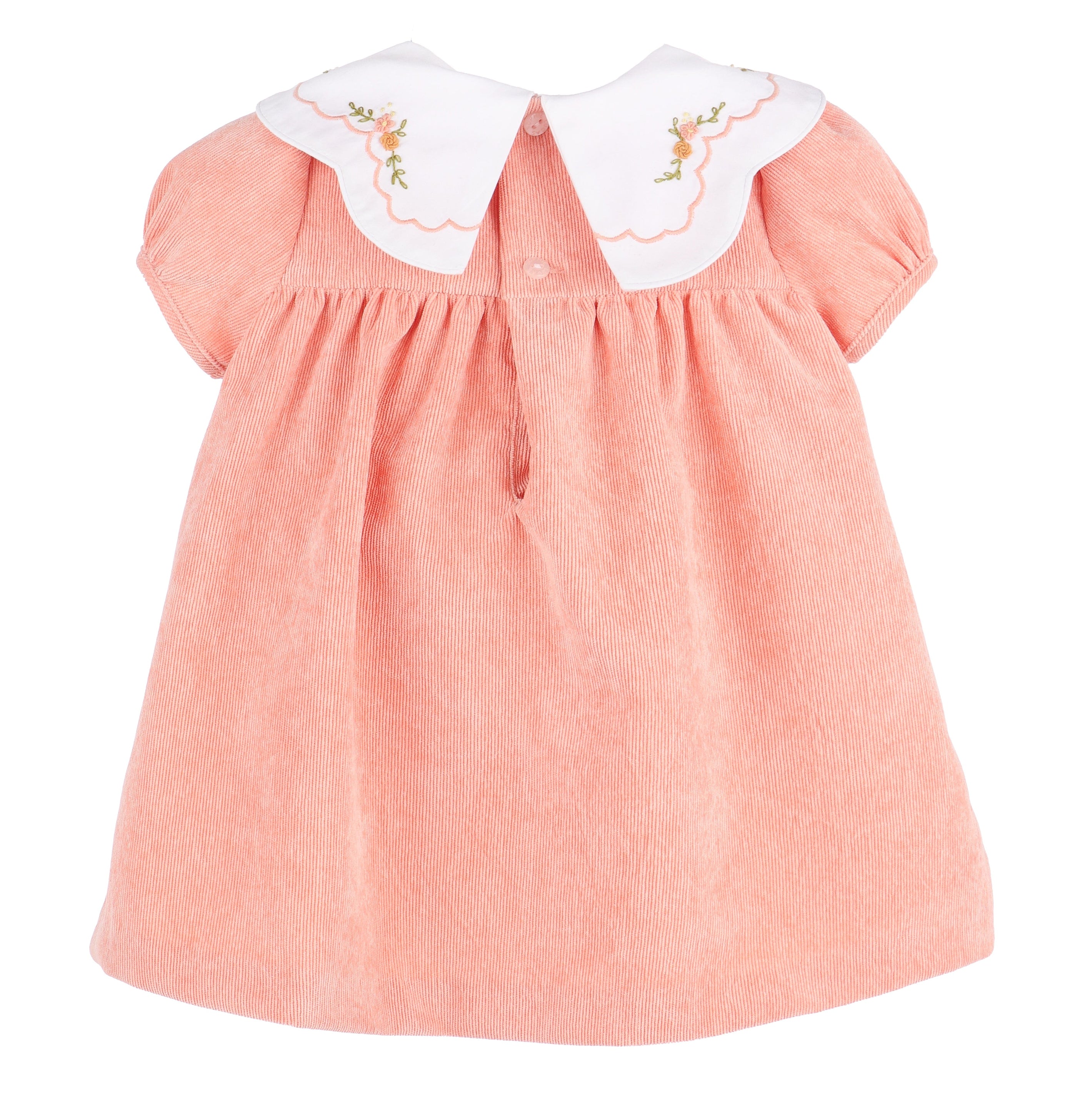 Casero & Associates Pumpkin Cord Scallop Dress, Orange - Little Miss Muffin Children & Home