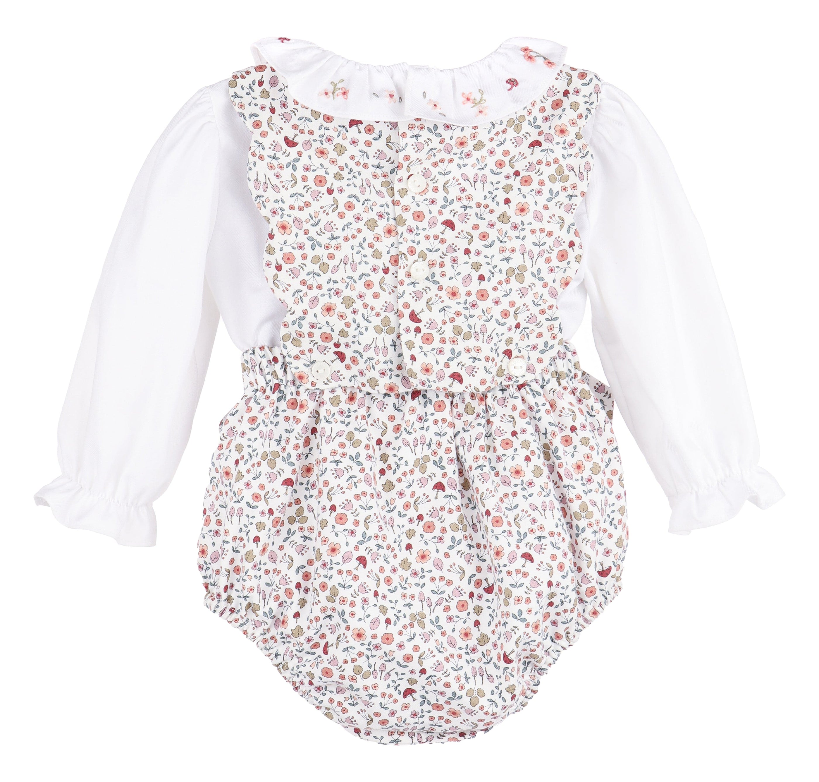 Casero & Associates Woodland Scallops Overall, Red - Little Miss Muffin Children & Home