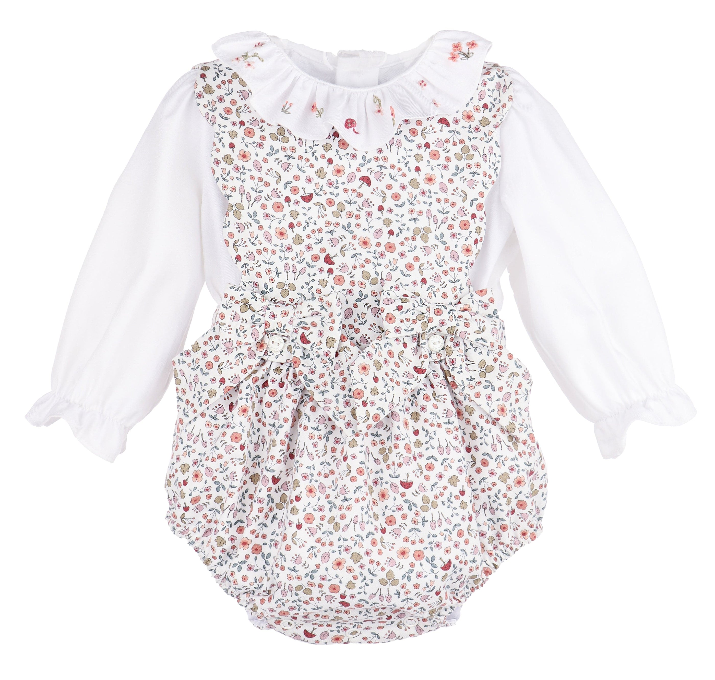 Casero & Associates Woodland Scallops Overall, Red - Little Miss Muffin Children & Home