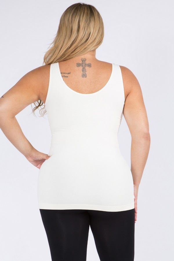 Yelete Yelete Reversible V / U Neck Seamless Tank in Ivory - Little Miss Muffin Children & Home